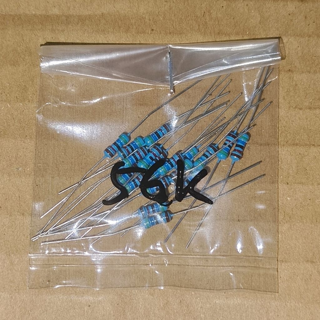 R 56K Ohm 0.25W 1 Persen Metal Film Resistor 56 K Kilo Ohm MetalFilm 0.25 Watt 20 Pcs