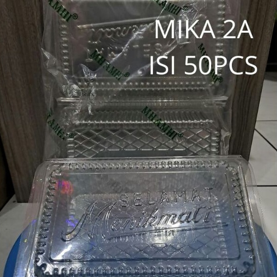 Mika Kue 2A - Mika Plastik Bening 2A - Kotak Plastik (50pcs)