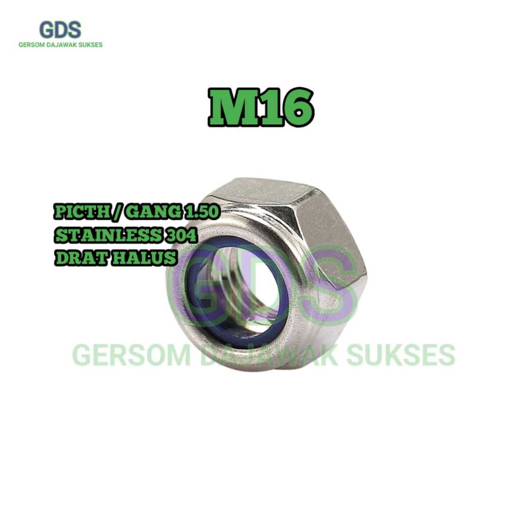 Mur Nylon Halus M16 x 1.50 Stainless 304 / Mur Drat Halus / Mur Nylon Halus Stainless 304
