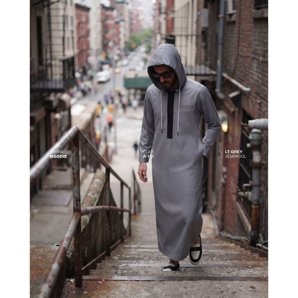 SAMASE Jubba Hoodie Zipper A131 Jubah Pria Dewasa Lengan Panjang