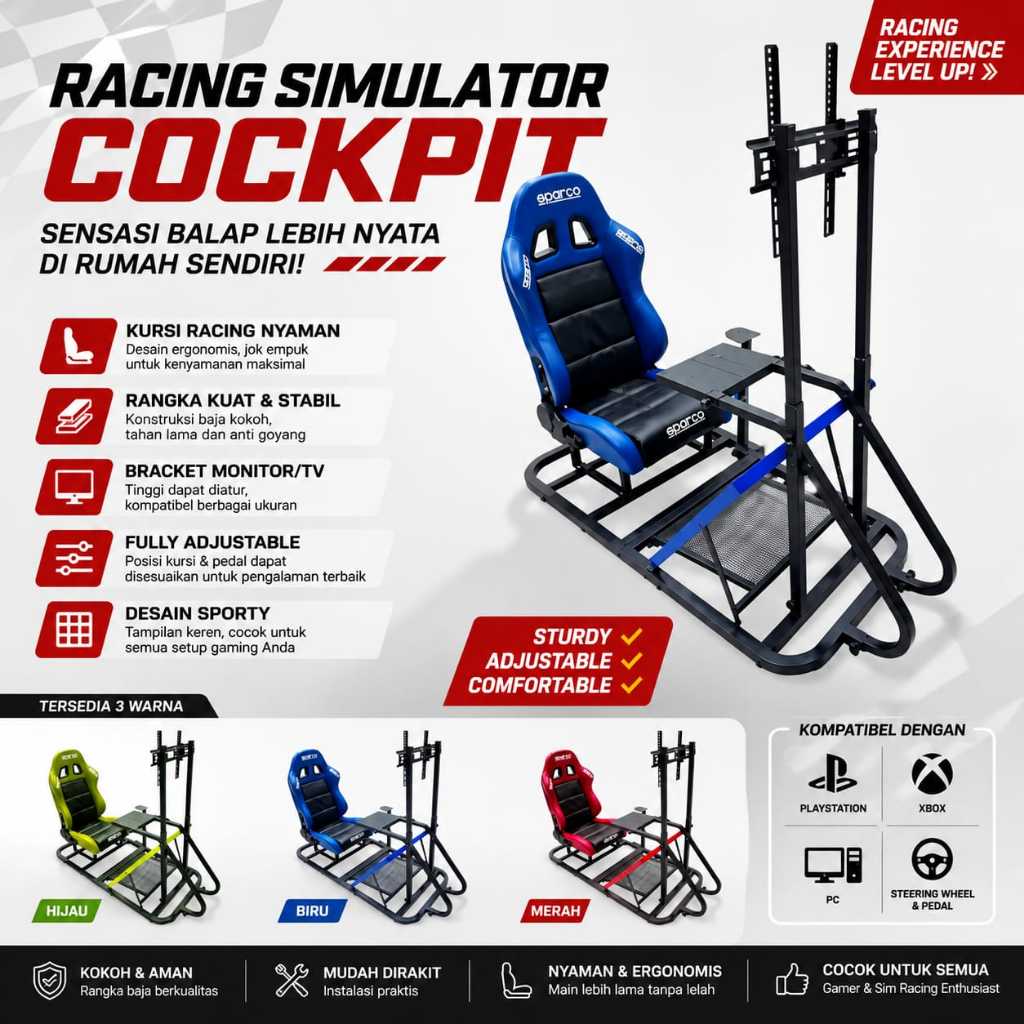 Racing Simulator Gaming Seat Kursi Smulator