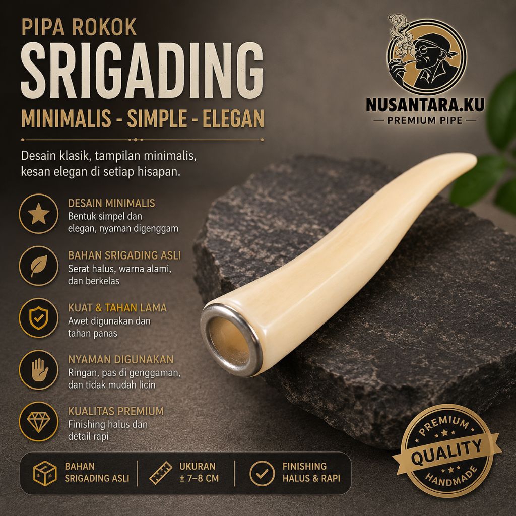 Pipa rokok sari gading 8cm simpel dan elegan Cangklong Modern