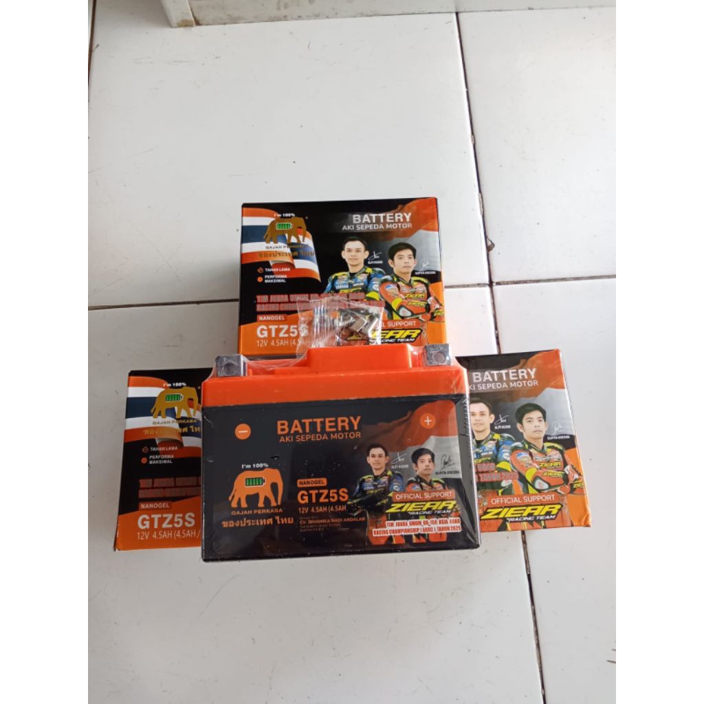 AKI MOTOR GAJAH GTZ5S 12V4AH/AKI THAILAND/AKI BEAT/AKI MIO J ORIGINAL TAHAN LAMA