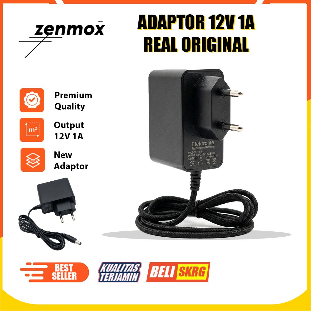 Adaptor Original Elektrolite 12V 1A Modem ZTE ONT GPON STB Router WiFi CCTV 12 Volt 1 Amper