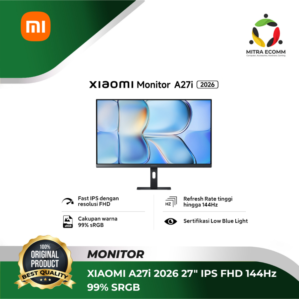 Xiaomi Monitor A24i 2026 / A27i 2026 / A27Qi 2026 / A27Ui 24" 27" IPS FHD QHD 4K Garansi Resmi