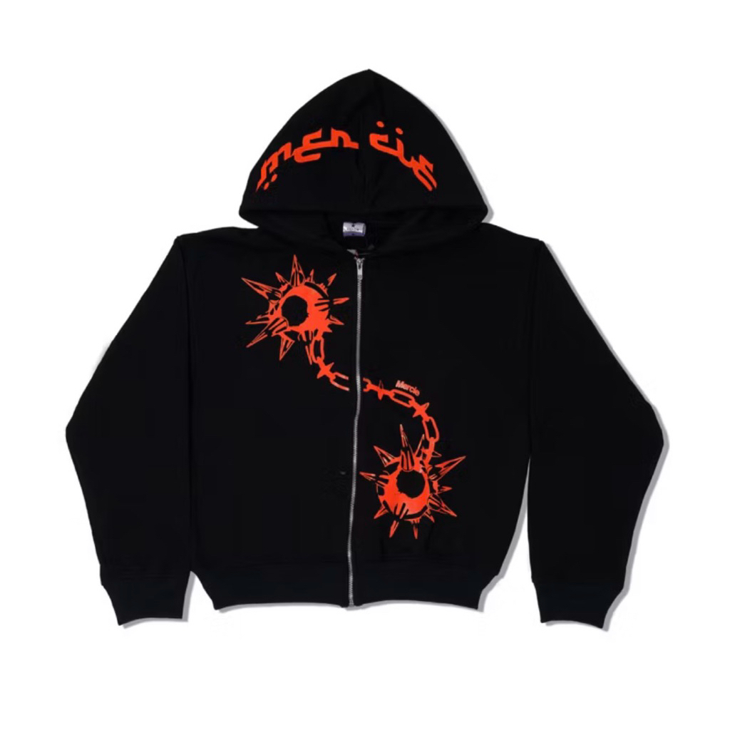 ZIP HOODIE CLOCK MERCIE STUDIO ORIGINAL MERCIE BLACK