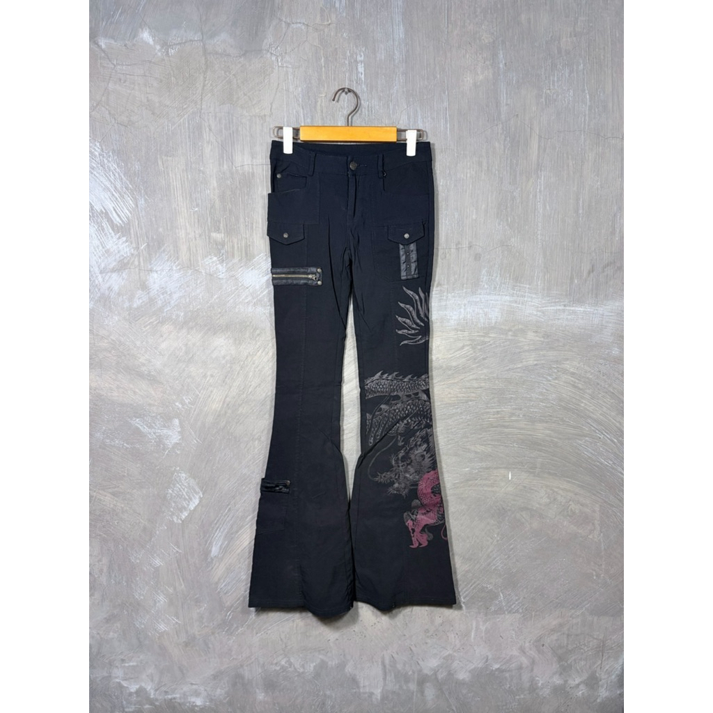 Y2K Ozz Croce Gothic Flare Pants LGB GOA IFSIXWASNINE style
