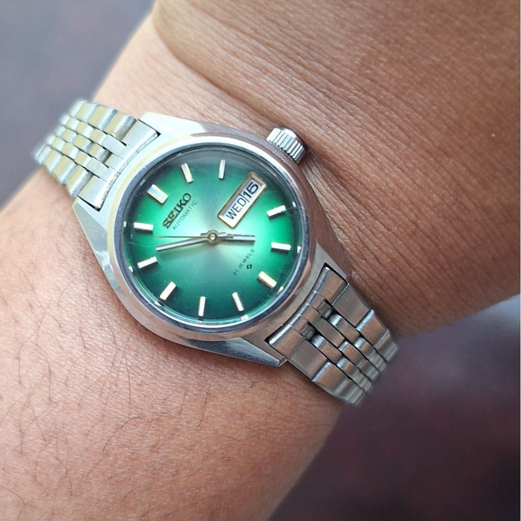 Seiko Automatic Jam Tangan Wanita Hijau Emerald Prelove