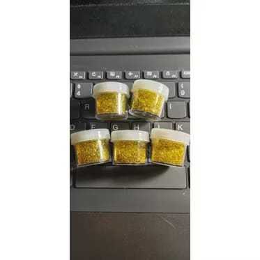 Gliter Bubuk Hologram - 20ml, Serbuk Gliter Warna Gold dan Silver, Gliter Halus - Hologram Gold, 20m