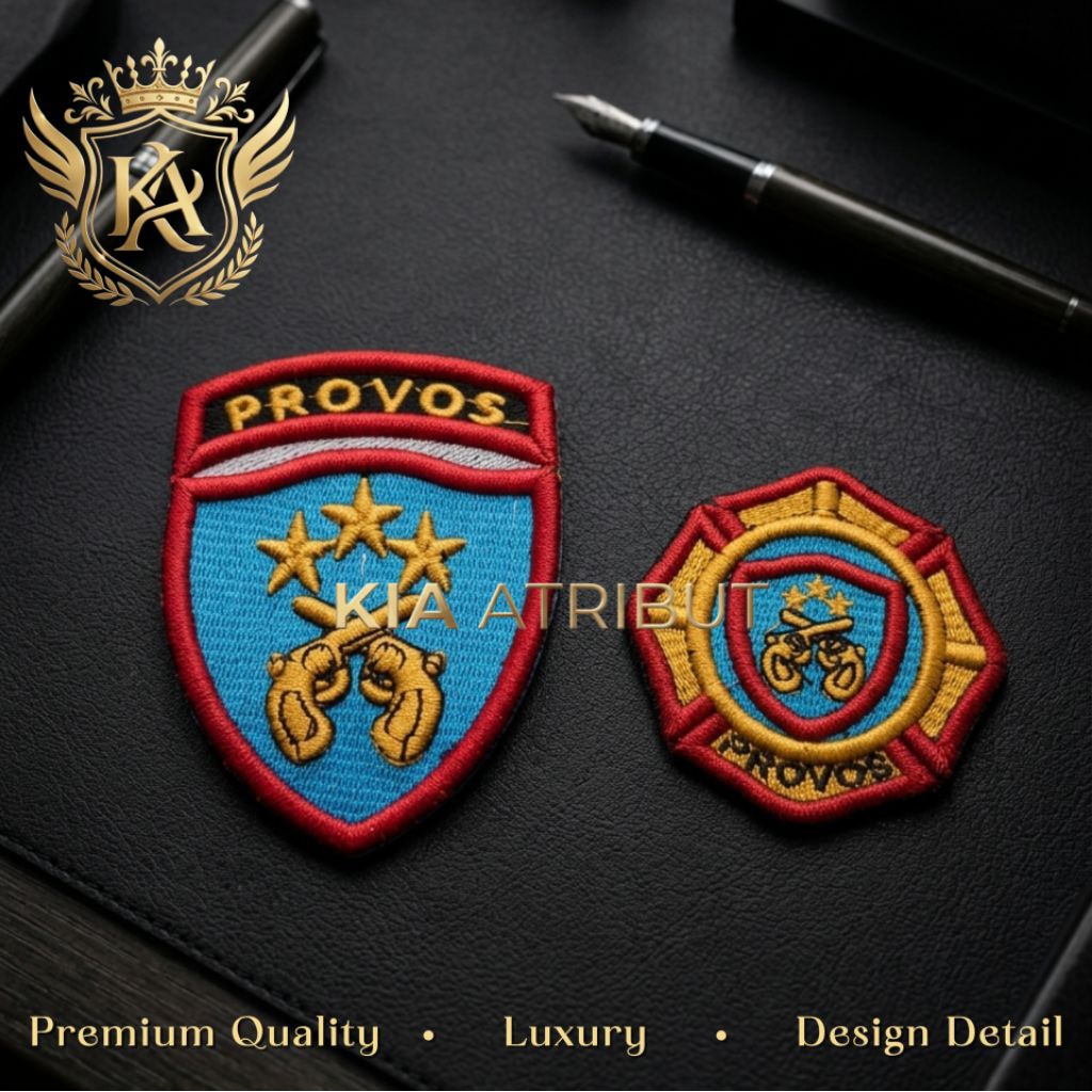 Atribut Pdl Polri Bordir Timbul Premium Luxury - Bet Lengan Provos Polri Bordir Timbul Premium - Pin