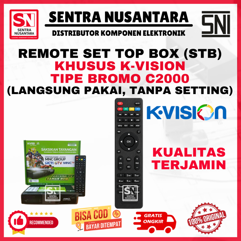 REMOTE STB K-VISION TIPE BROMO C2000 ORIGINAL | REMOT STB K-VISION BROMO C 2000 ASLI TAHAN LAMA | RE