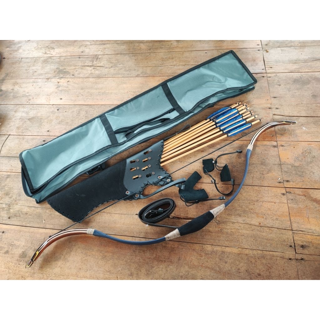 Paket Busur Panah dan Quiver Lengkap Horsebow Panahan model Turkish