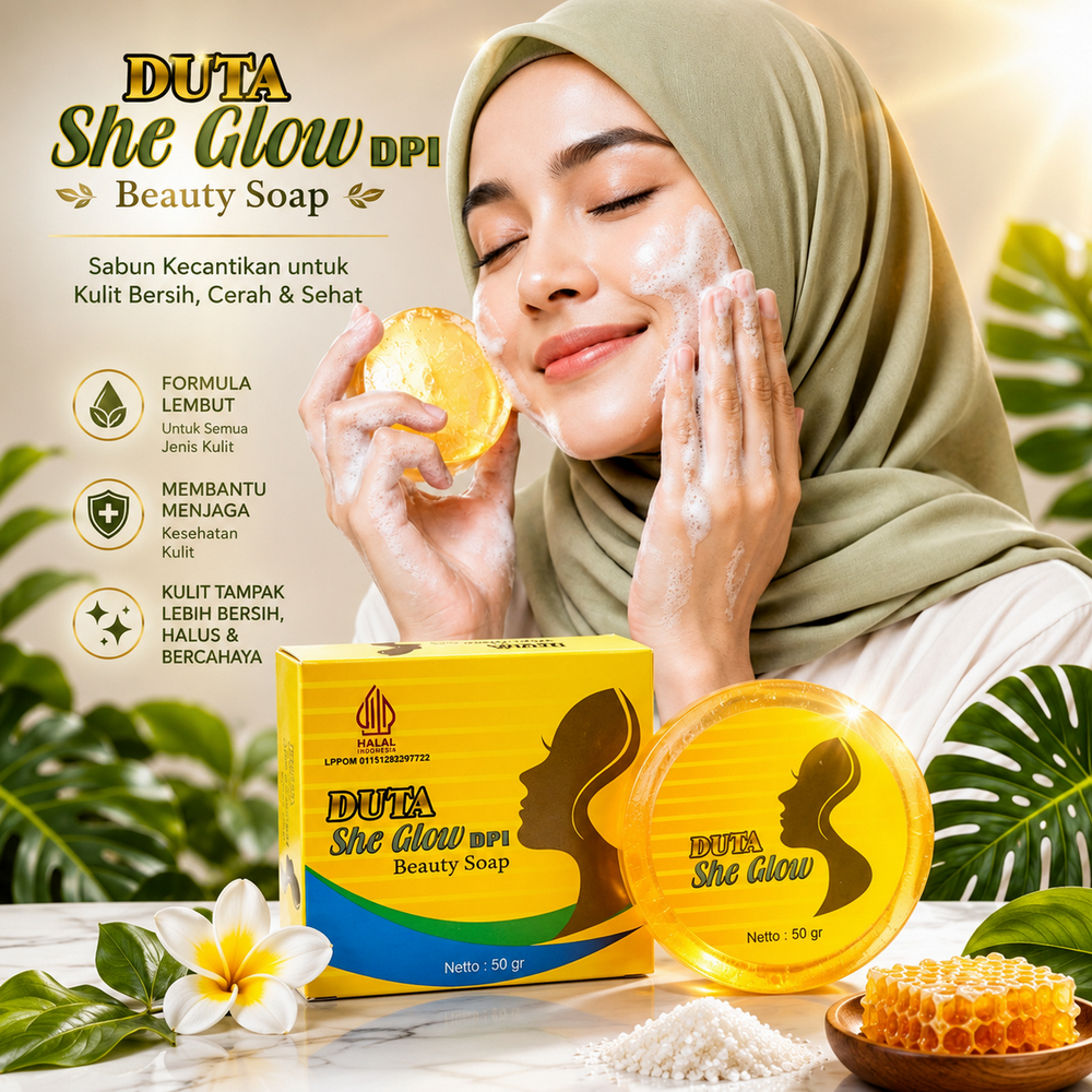 Sabun Duta She Glow DPI Beauty Soap Herbal Skincare Kosmetik Pembersih Wajah Melembabkan Mencerahkan
