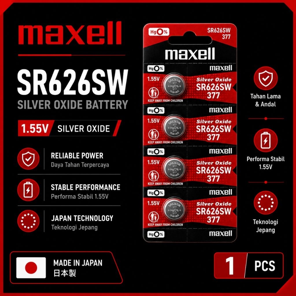 baterai maxell 626 sr626sw original