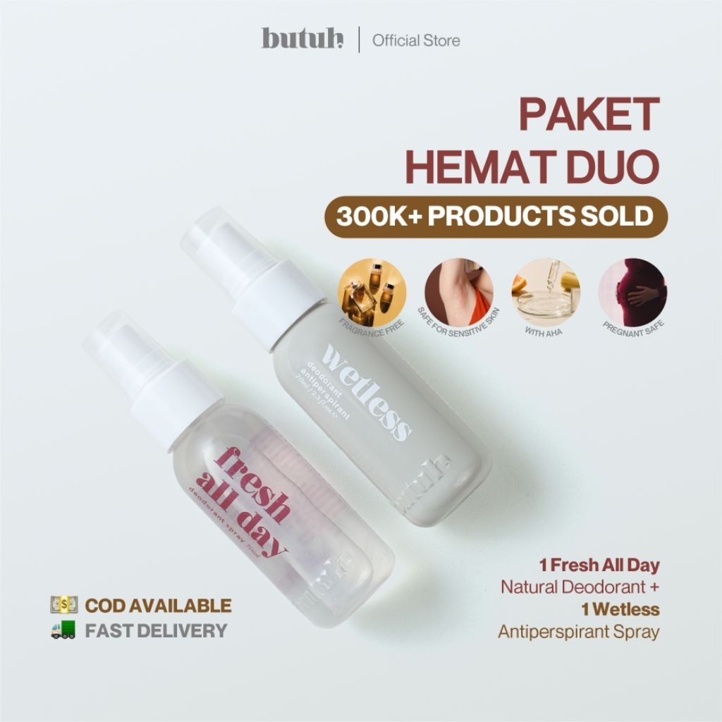 BUTUH - [Duo Bundle] Fresh All Day & Wetless - BUTUH Deodoran & BUTUH Antiperspirant - Deodoran & An