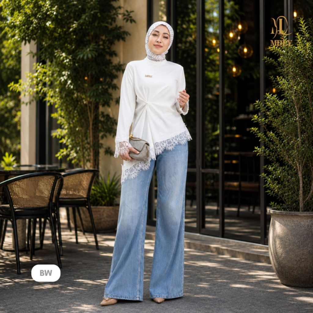 MDLY/Asymetric blouse by Mdly/Blouse terbaru/Blouse elegant/Blouse premium