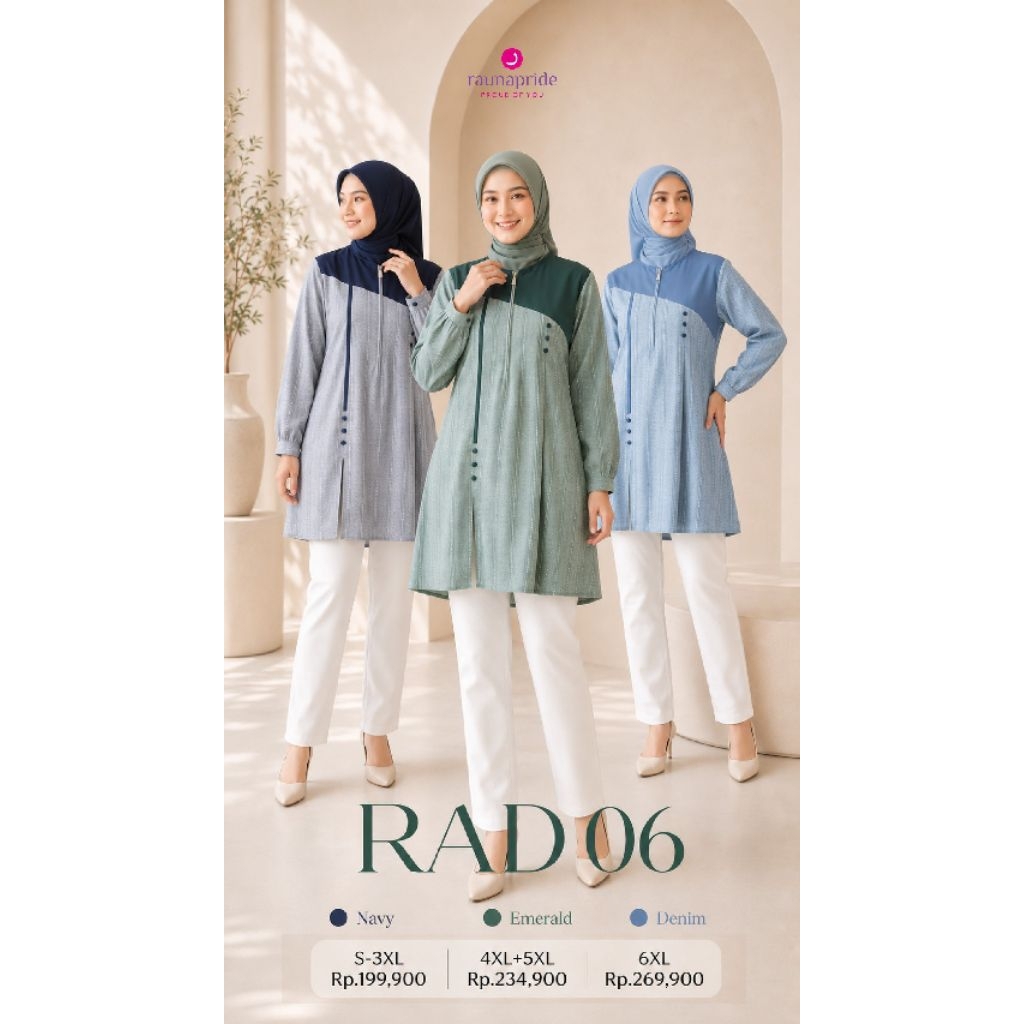 BLOUSE RAUNA TERBARU ATASAN RAUNA TERBARU RAD 06 ATASAN WARNA NEVY ATASAN WARNA EMERALD ATASAN WARNA