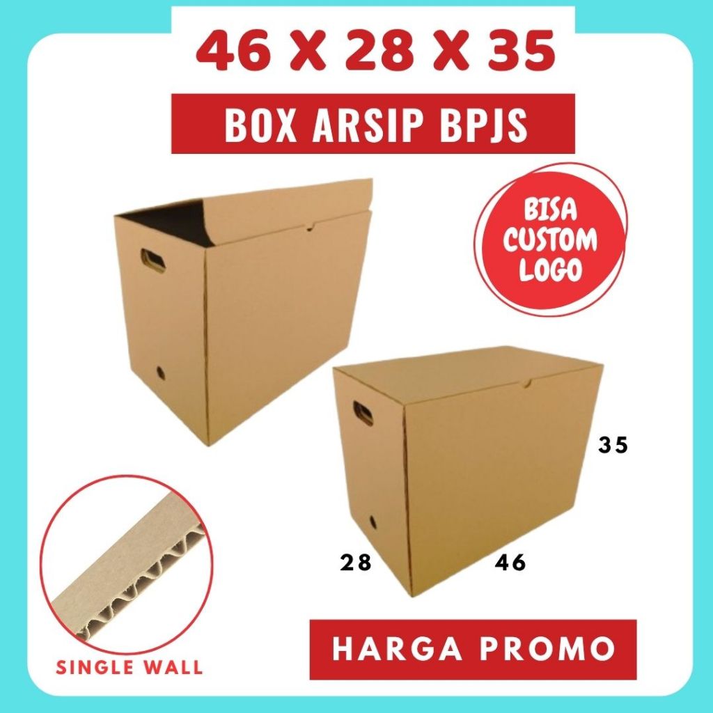Box Arsip 46x28x35 (BPJS) Kardus Arsip Dus Packing/polos/File/filebox/arsipbox/box Dokumen