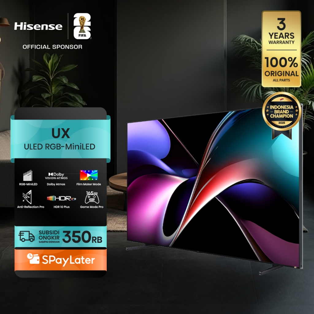 Hisense ULED RGB MiniLED TV UX-116 inch- World's 1st RGB-MiniLED TV- 8000 nits- 3D Colour Master PRO