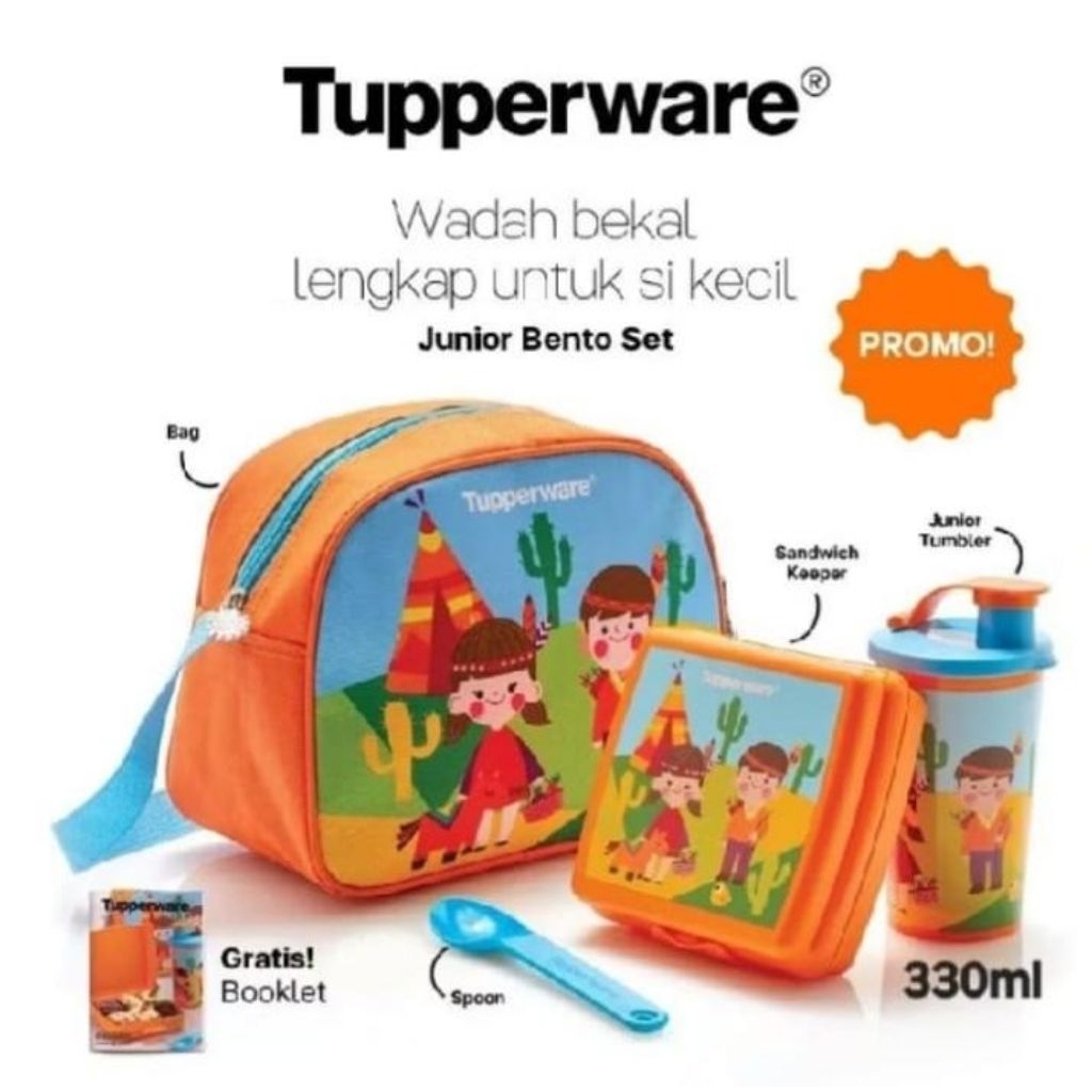 Promo Tupperware bekal junior bento set tas lunch box oren