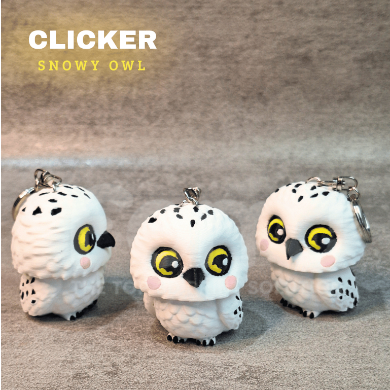 CLICKER SNOWY OWL Keychain Gantungan Kunci Snowy Owl Original Harry Potter