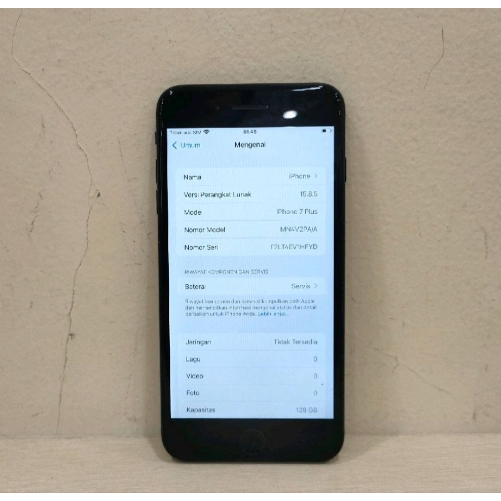(HFYD-84) IPHONE 7 PLUS RAM 128GB (IBOX) PA/A, BATANGAN NO CHARGER