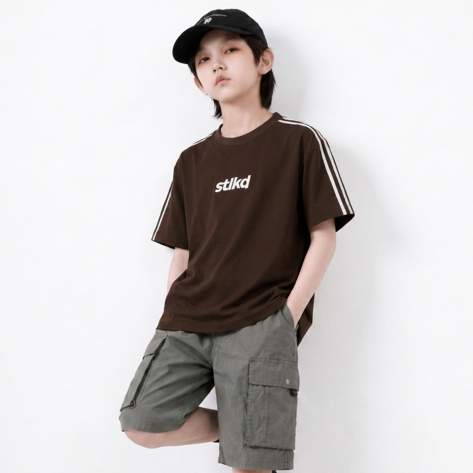 STLKD Kaos Anak Laki Laki  Urban Trail Dark Brown Usia 1-12 Tahun