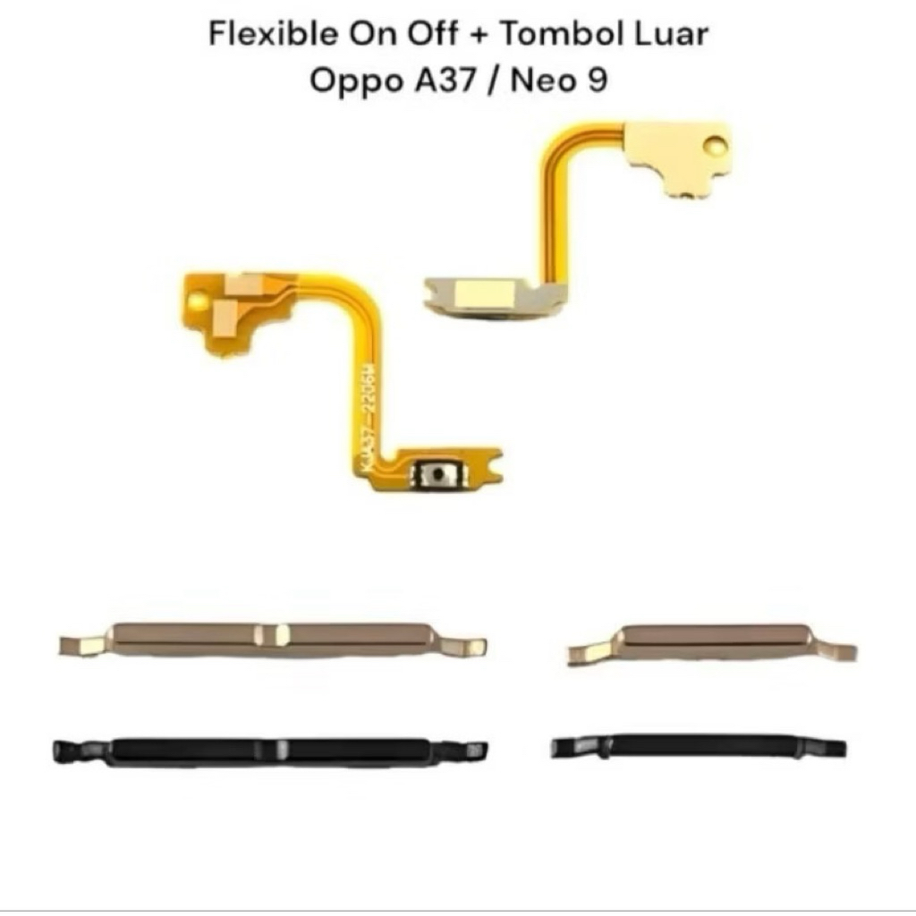 Fullset Tombol Power Volume Fleksibel Oppo A37/A37F - Desain Fleksibel, Mudah Dipasang, Pilihan Warn