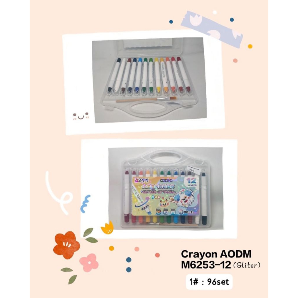 Crayon Putar Glitter | Crayon Odemei | Set Crayon Putar