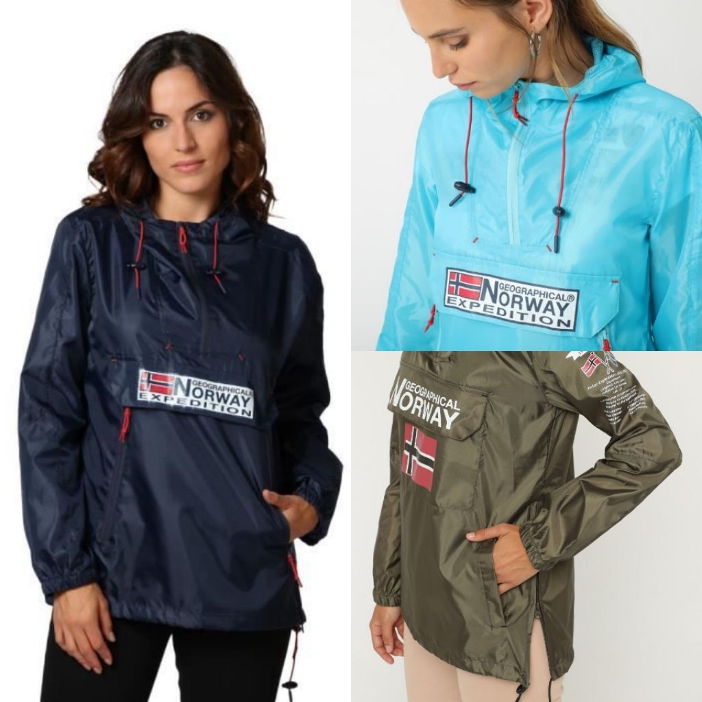 Geographical Norway GNX Turbo Dry Jacket Anorak Wanita Waterproof Windbreaker Rainbreaker Parasut Ou