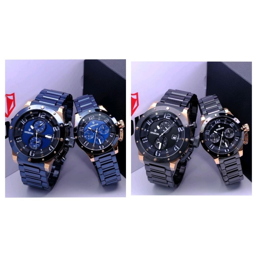 JAM TANGAN EXPEDITION E 6381 COUPLE ORIGINAL GARANSI RESMI/EXPEDITION PASANGAN E6381 TALI KULIT
