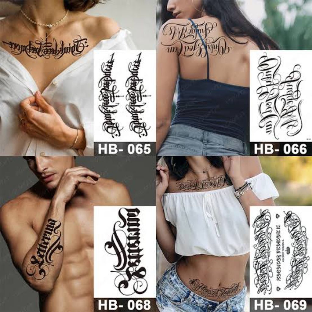 Tato temporer temporary tulisan tattoo temporari
