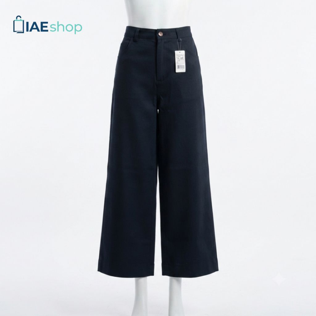 Celana Kulot Wanita Highwaist - Kulot Bahan Linen Premium Ukuran Standar Kancing Aktif