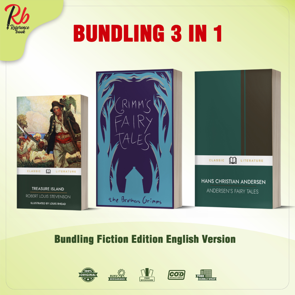 Bundling Buku (Treasure Island, Grimms Fairy Tales, Andersens Fairy Tales) - English Version