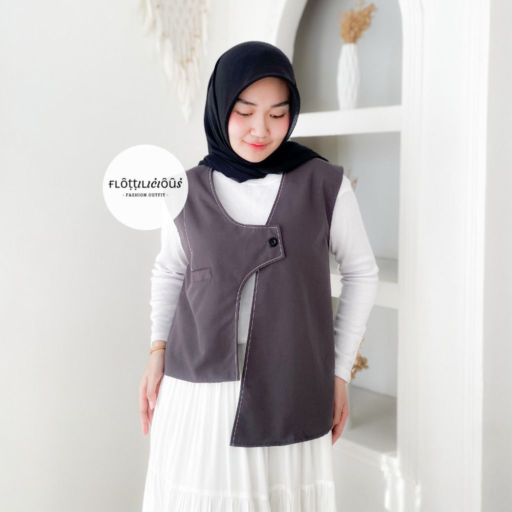 LOURA VEST - FLOTTILICIOUS / Baju Wanita / Atasan Wanita / Rompi Vest Outer / Luaran Katun Premium P