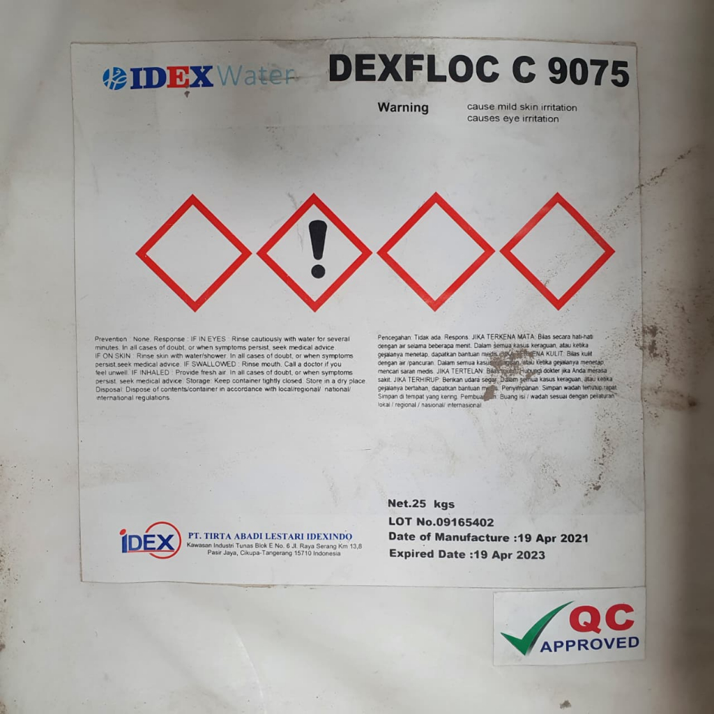 Dexfloc C 9075 Polimer Kationik 1 Kilogram Cationic Polymer Kation