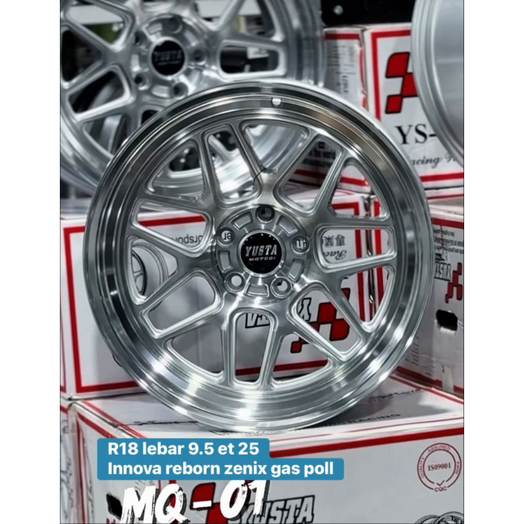 Velg Mobil R18 Yusta Motegi MQ-01 Lebar 9.5 ET 25 Brush Polish