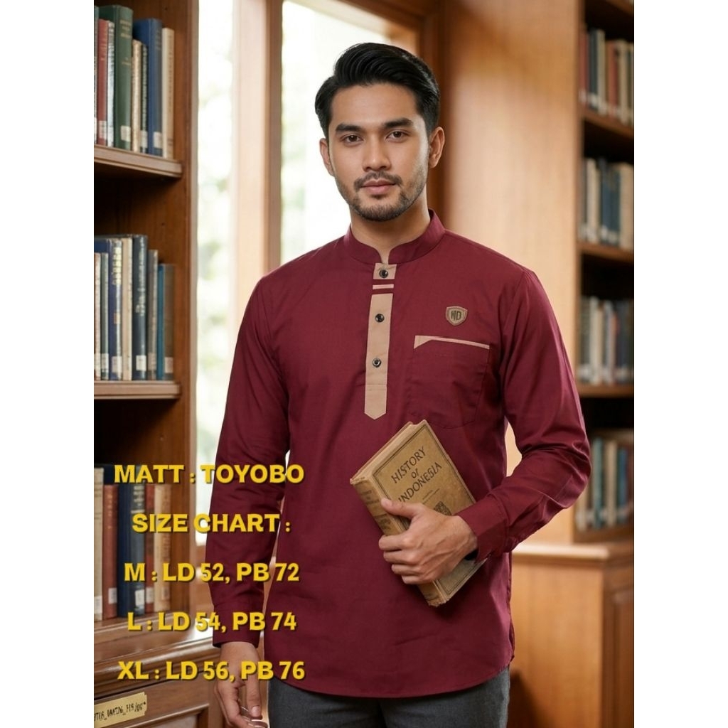 Baju Koko Pria Muslim Desain Mewah, Elegan, dan Berkharisma Quality Adem, Lembut, dan Halus