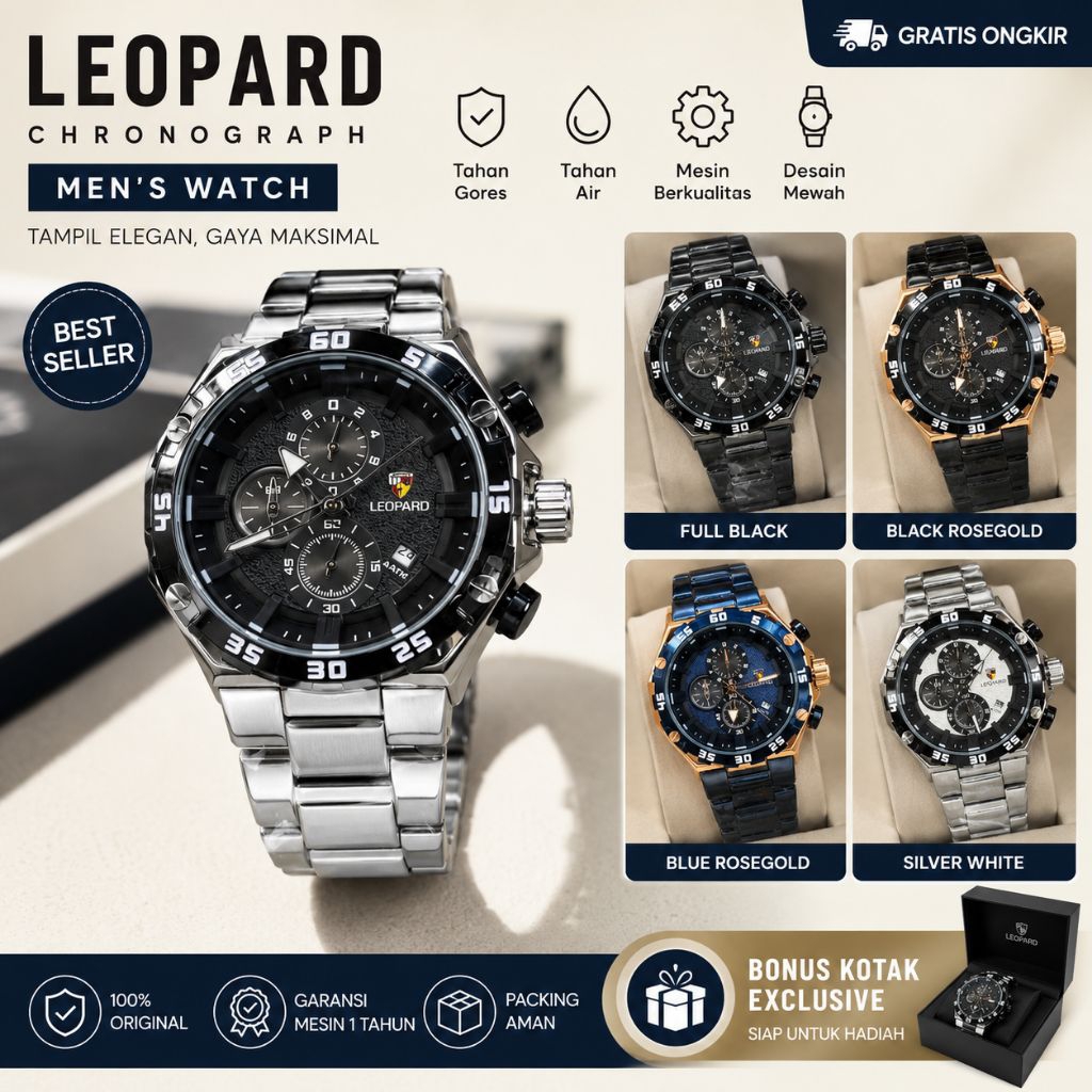 JAM TANGAN RANTAI LEOPARD 3911