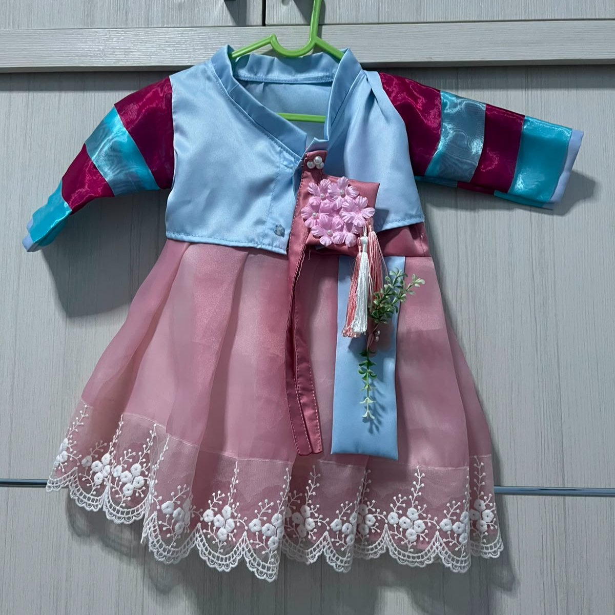 PRELOVED BAJU / DRESS ANAK PEREMPUAN MOTIF HANBOK KOREA UNTUK USIA 1-2 TAHUN