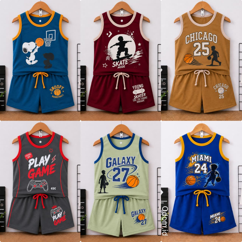 ODOM SETELAN BAJU ANAK LAKI-LAKI/SETELAN SINGLET ANAK LAKI LAKI UMUR 1-6 TAHUN (29)