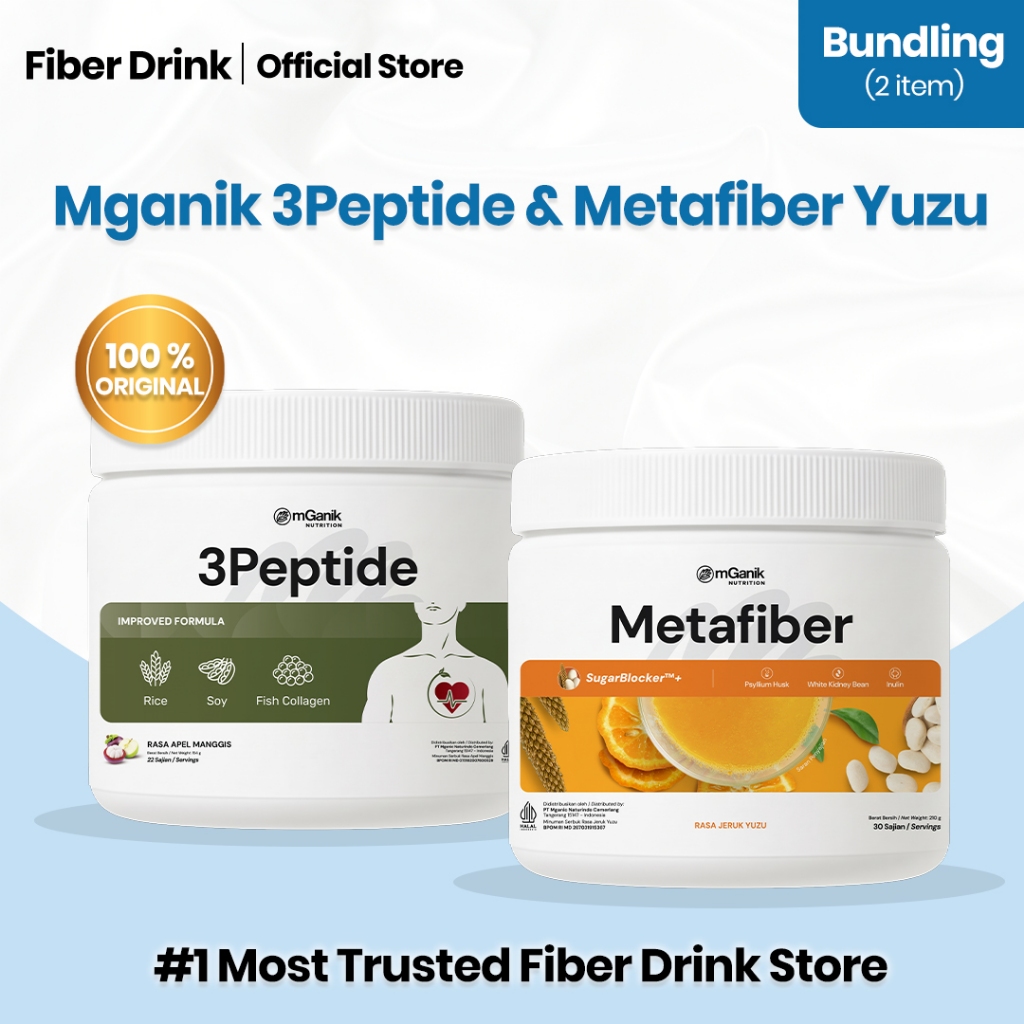 mGanik 3Peptide + mGanik Metafiber Yuzu Tube Suplemen Obat Diabetes - Meal Replacement BPOM