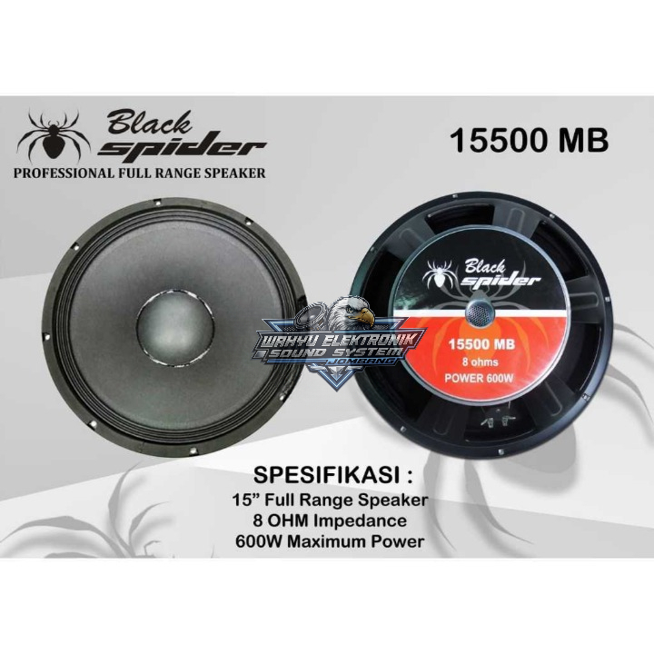 Speaker Black spider 15in 15inch 15" 15500 MB black spider