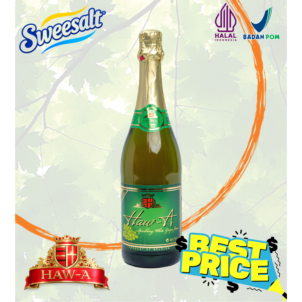 Haw A White sparkling grape juice - Haw A sparkling juice putih non alkohol 750ml