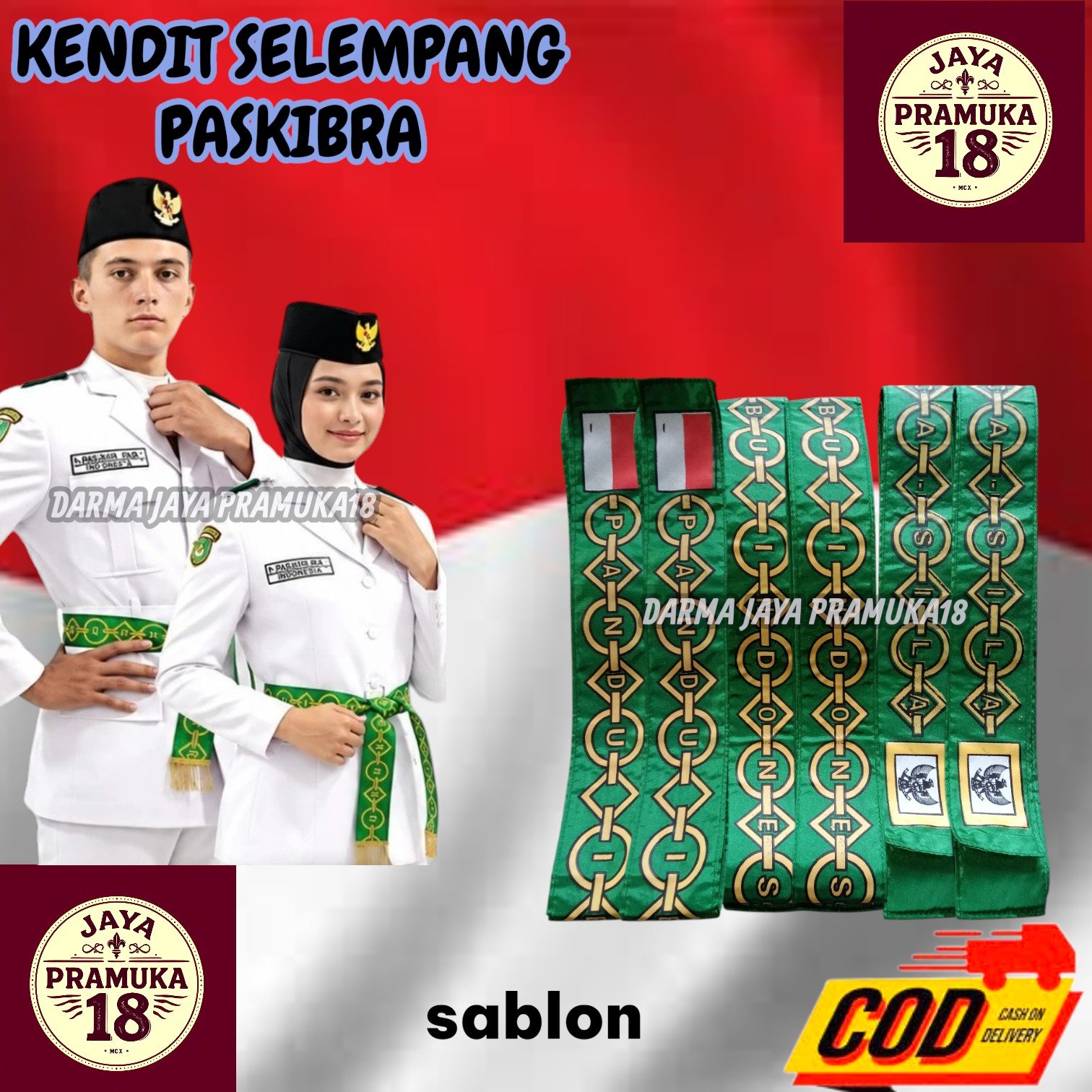 Kendit paskibraka / selendang paskibraka sablon bijian