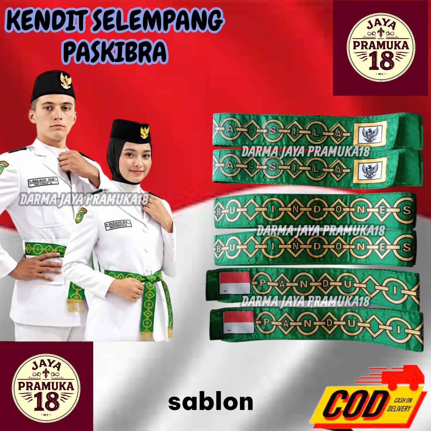 Kendit paskibraka / selendang paskibraka sablon bijian