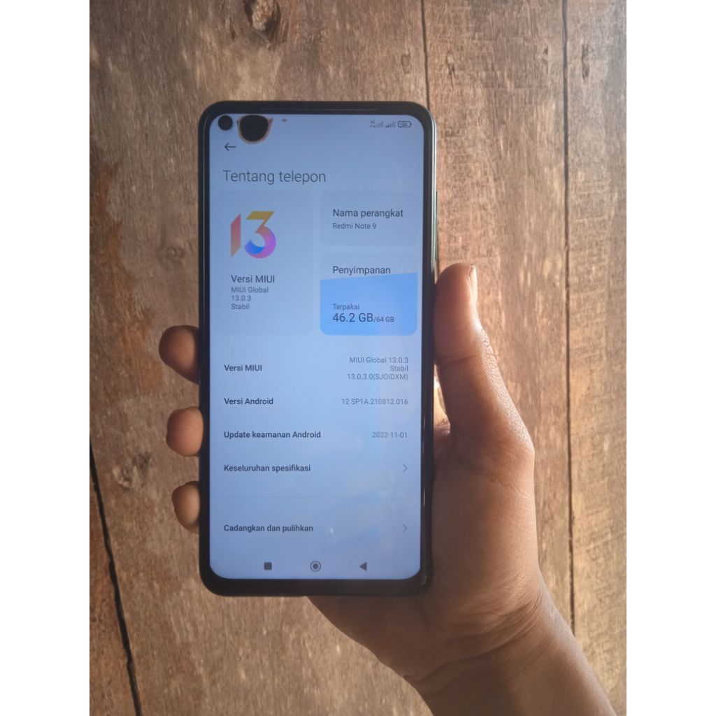 LCD redminote 9 original copotan minus ada tompel deket kamera