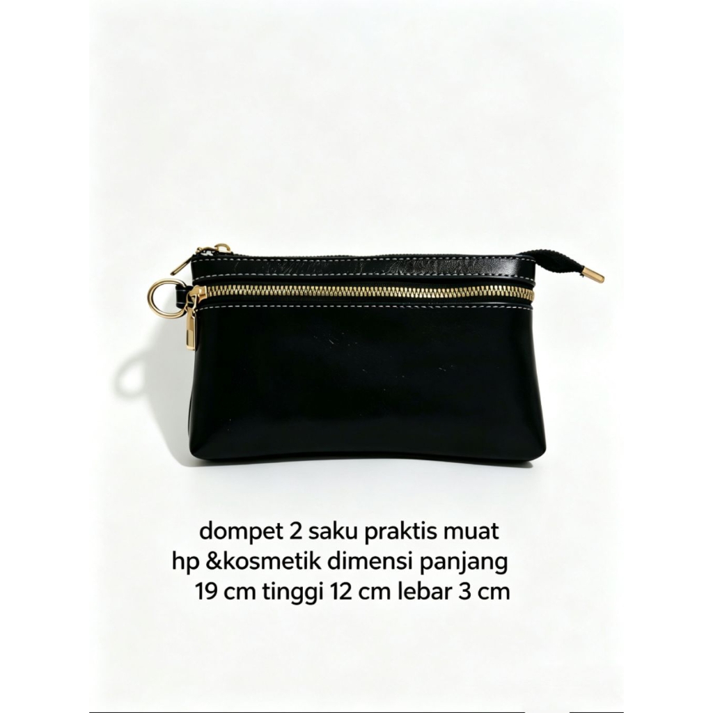 Dompet 2 Saku Praktis • Muat HP & Kosmetik • Dompet Genggam Wanita