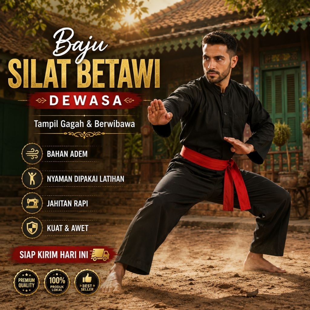Baju Silat Betawi Pria Dewasa | Baju Dan Celana Pangsi Silat Betawi