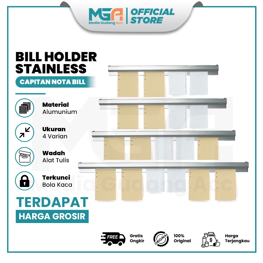 Bill Holder / Capitan Nota / Receipt Holder / Checker Holder / Penjepit Kertas Bon Bill / Bill Holde